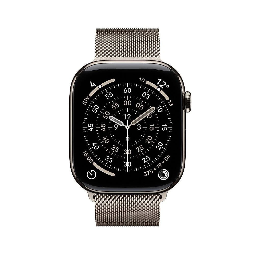 Apple Watch Series 11 GPS + Cellular, Caixa Natural de Titânio de 46 mm, Pulseira Natural Estilo Milanês, Tamanho M/G - MFD04AM/A