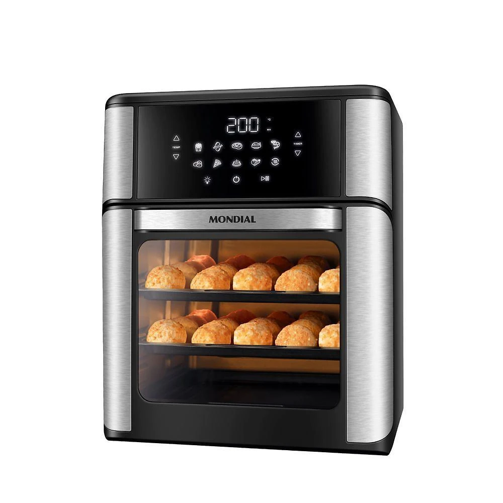 Fritadeira air fryer forno mondial afon-12l-bi 12l 2000w preto 110v