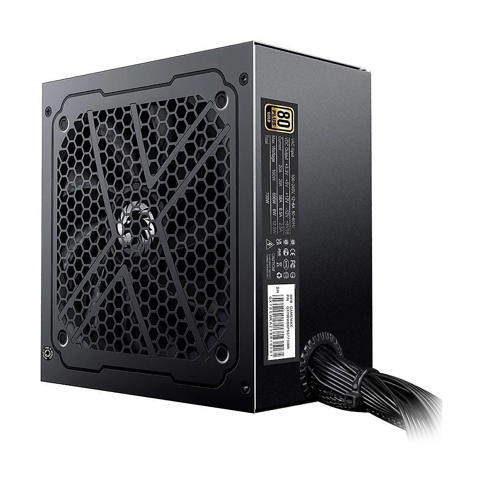 Fonte Gamemax GX700, 700W, 80 Plus Gold, PFC Ativo, Com Cabo, Preto - GX700WBKPSS7710BR