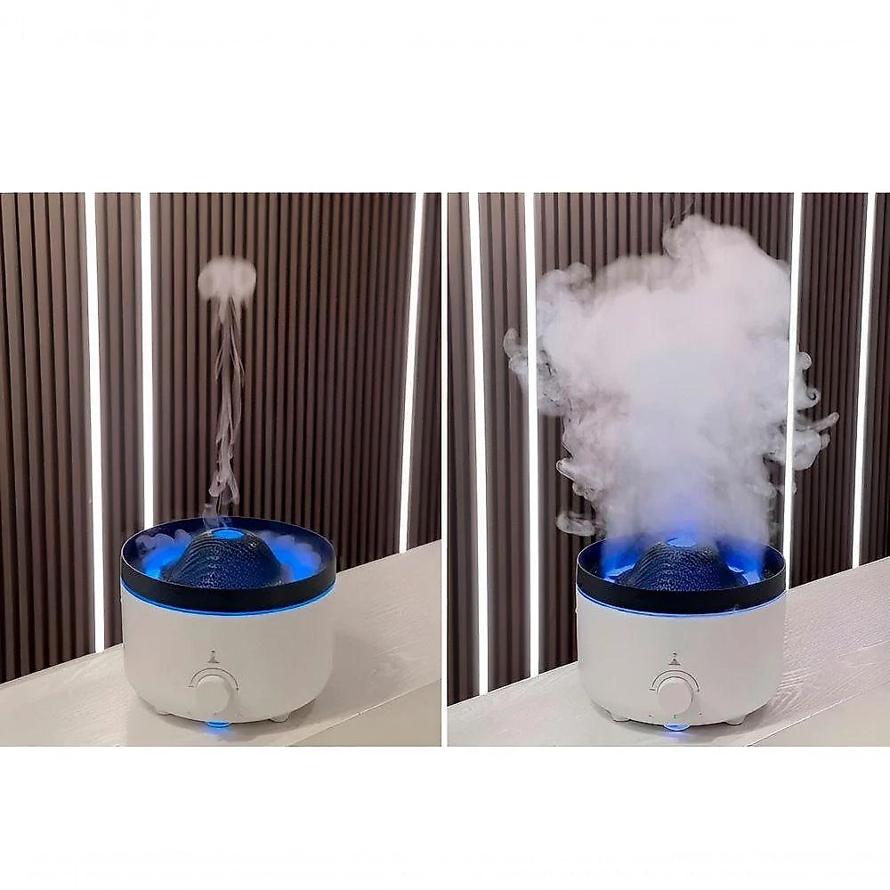 Umidificador De Ar Difusor Aromatizador Efeito Vulcão Com Névoa Relaxante E Luzes