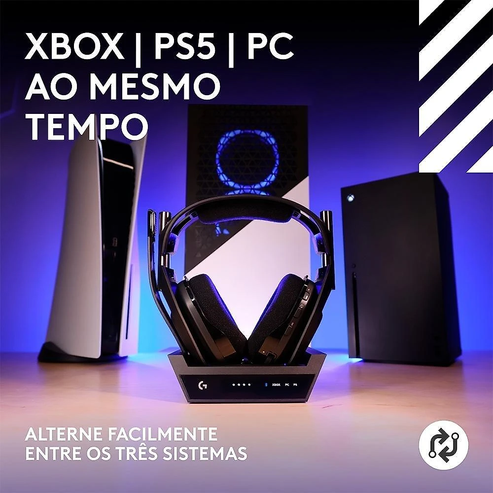 Headset Gamer Sem Fio Astro Gaming A50 X LIGHTSPEED + Base Station, Bluetooth, HDMI 2.1 Passthru, para Xbox e PS, Preto- 939-002126