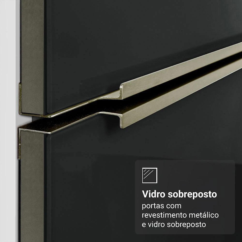 Balcão de canto 1 porta lux madesa branco/cinza