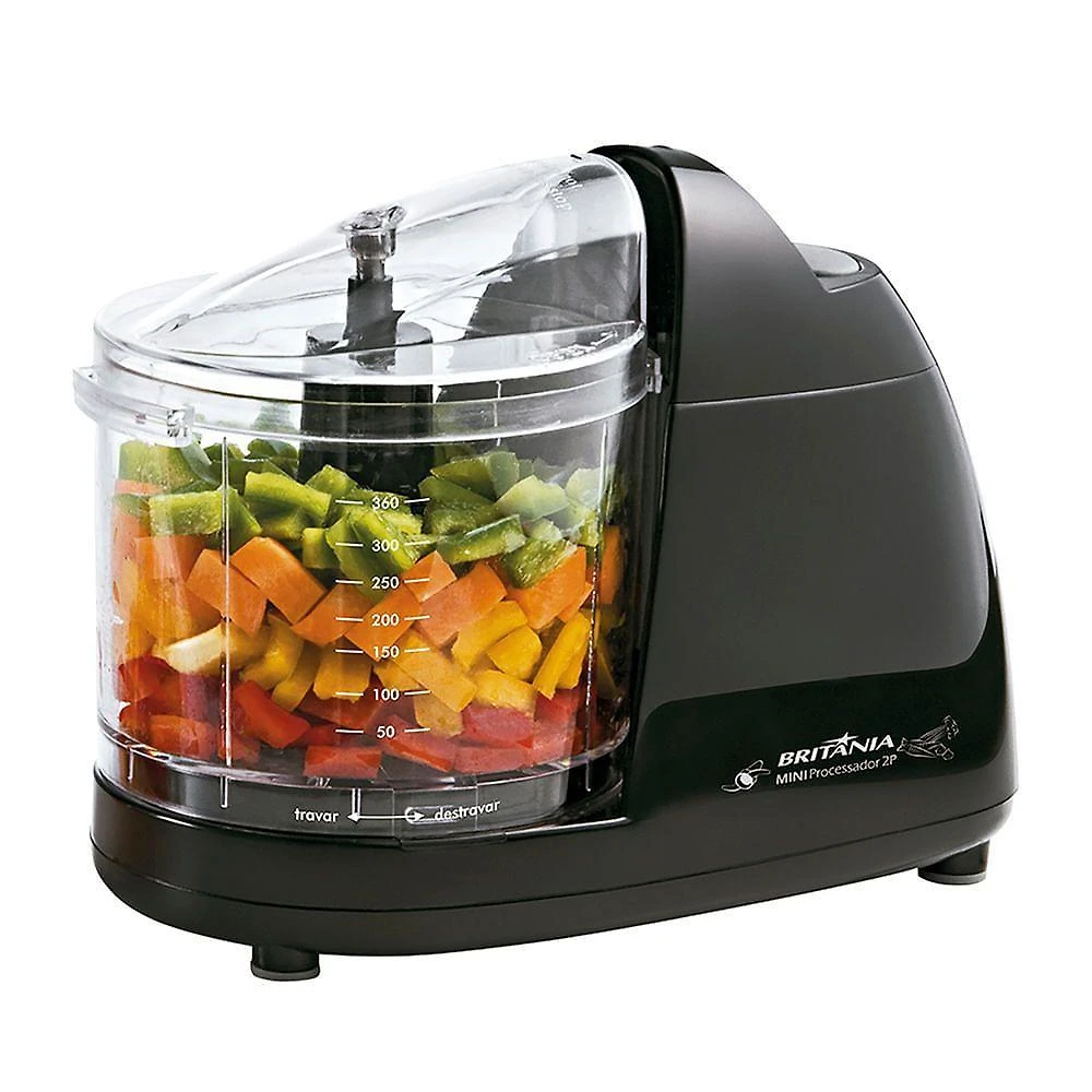 Mini processador de alimentos britânia 360ml função pulsar 2p 110v