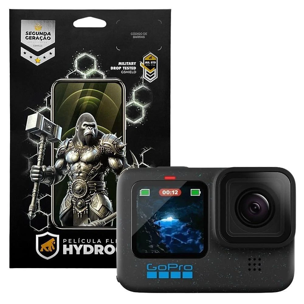 Película Gshield para Gopro Hero 12 com Proteção em Hydrogel Hd Transparente