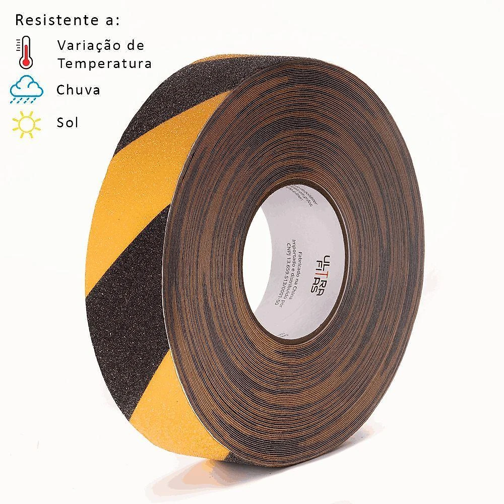 Fita Antiderrapante 50 Mm X 30 Metros - Listrada (amarela E Preta)