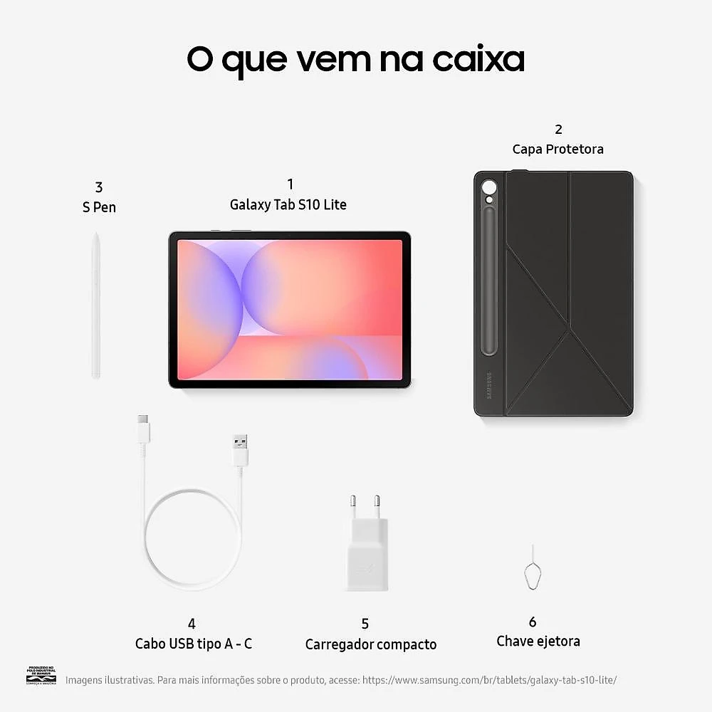 Tablet samsung galaxy s10 lite 10.9" wi-fi 128gb + fone de ouvido samsungbuds core preto