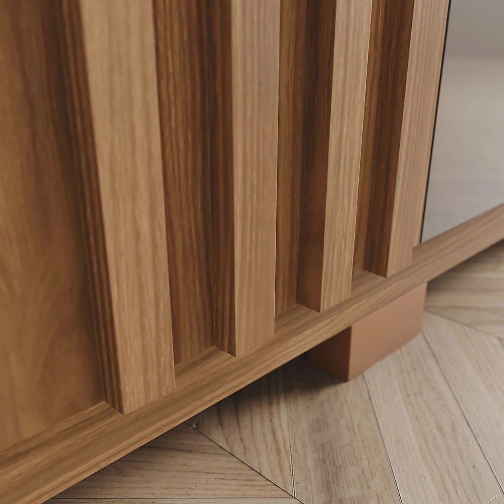 Guarda Roupa Casal 6 Portas Com Espelho 4 Gavetas Flex Henn Nature/Avelã