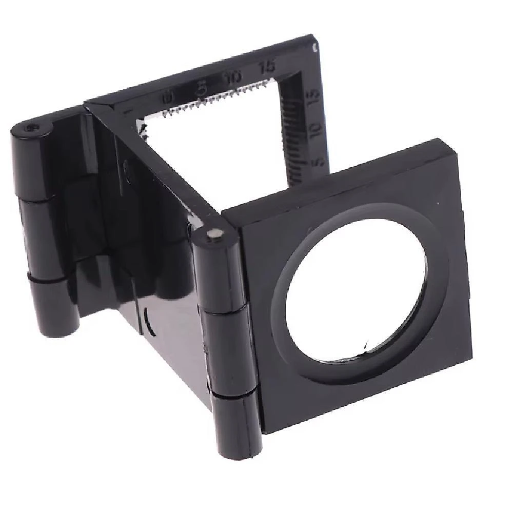 Lupa Conta Fios 10X de Mesa Dobrável com Lente 28mm e Escala para Trabalhos de Precisão Preto webcontinental-7427308678107