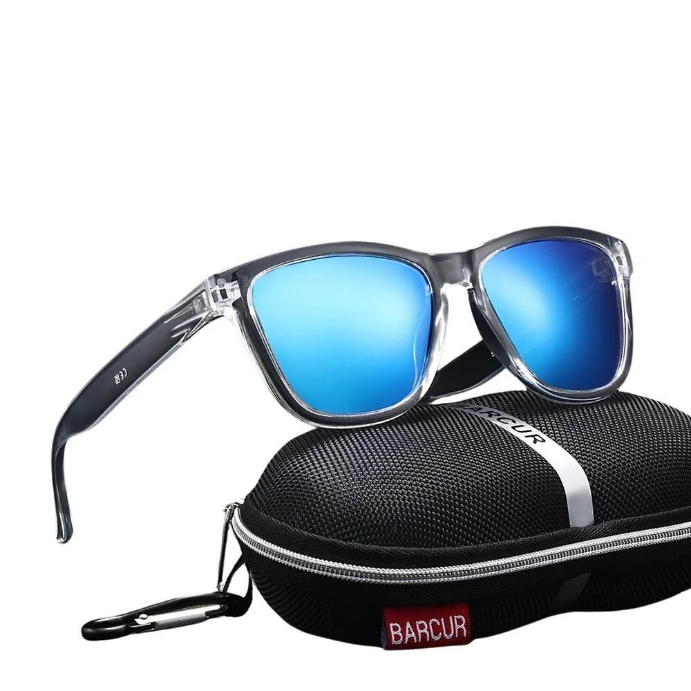 Óculos De Sol Polarizados Lentes Espelhadas Coloridas Barcur Azul