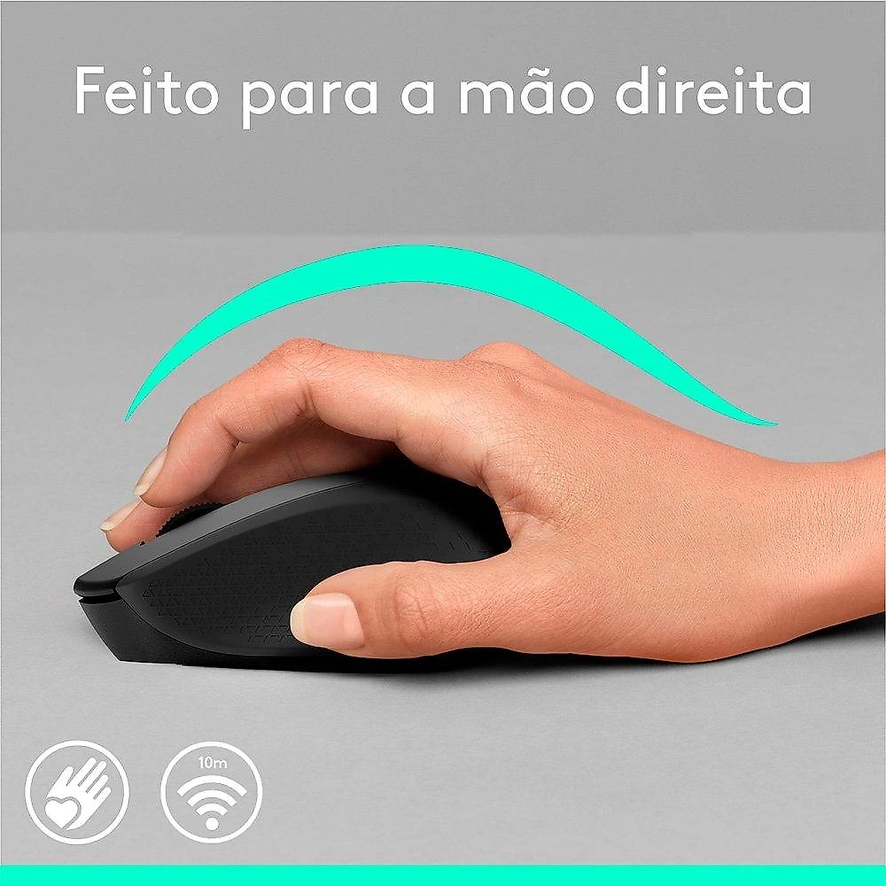Mouse sem fio Logitech M280 com Conexão USB e Pilha Inclusa, Preto - 910-004284
