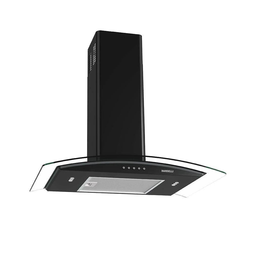Coifa parede nardelli vidro curvo clean 90cm preta 127v 46010190-02
