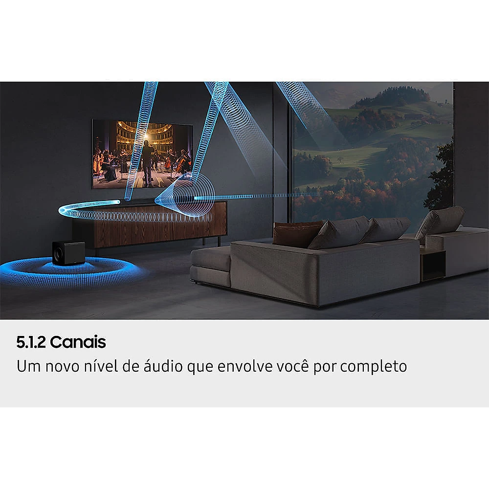 Soundbar Samsung Série Q com 5.1.2 canais e Subwoofer 2026 - HW-Q800H Bivolt