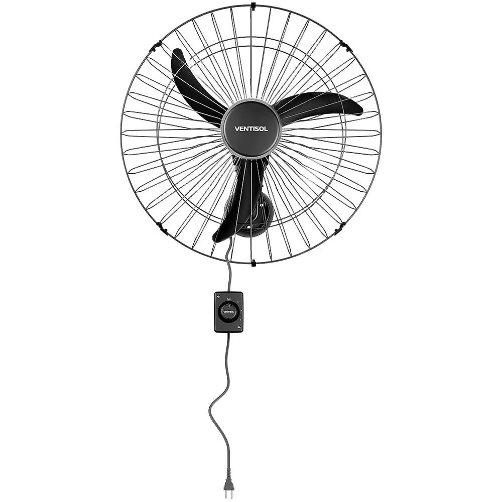 Ventilador de Parede Ventisol Comercial 60 cm Velocidade Regulável, Preto Bivolt