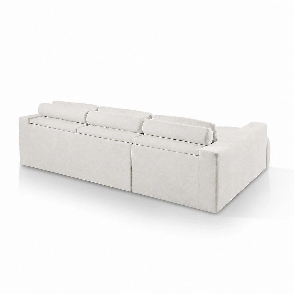 Sofá Living Retrátil e Reclinável 5 Lugares 292cm Encantus Bege