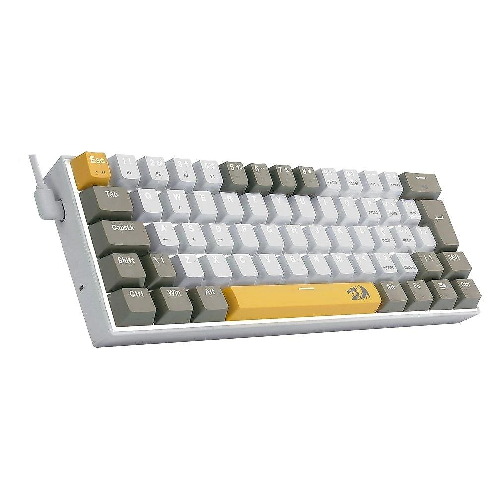 Teclado Gamer Redragon Lakshmi, Switch Brown, Layout 60%, ABNT2, Cinza - K606-YL&WT&GY (PT-BROWN)