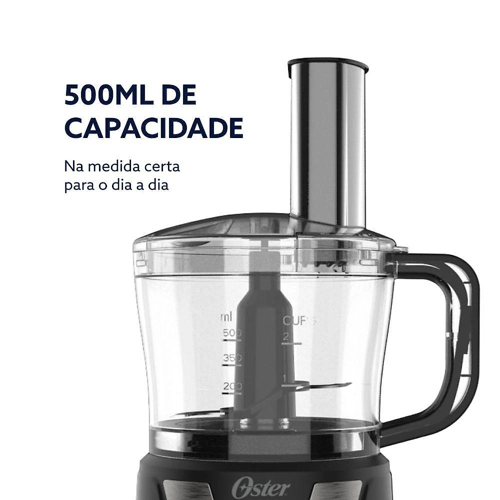 Multiprocessador Oster Motor Reversível 500ml 300W 2 Velocidades Preto 110V