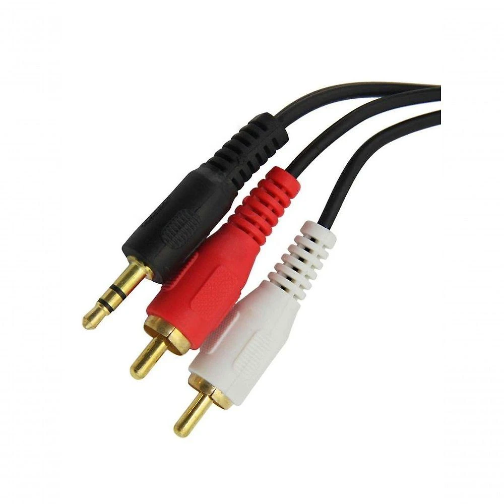Cabo de Áudio NWT 2rca + P2 Estéreo Gold 1 e 80m para Entradas 2 RCA Macho