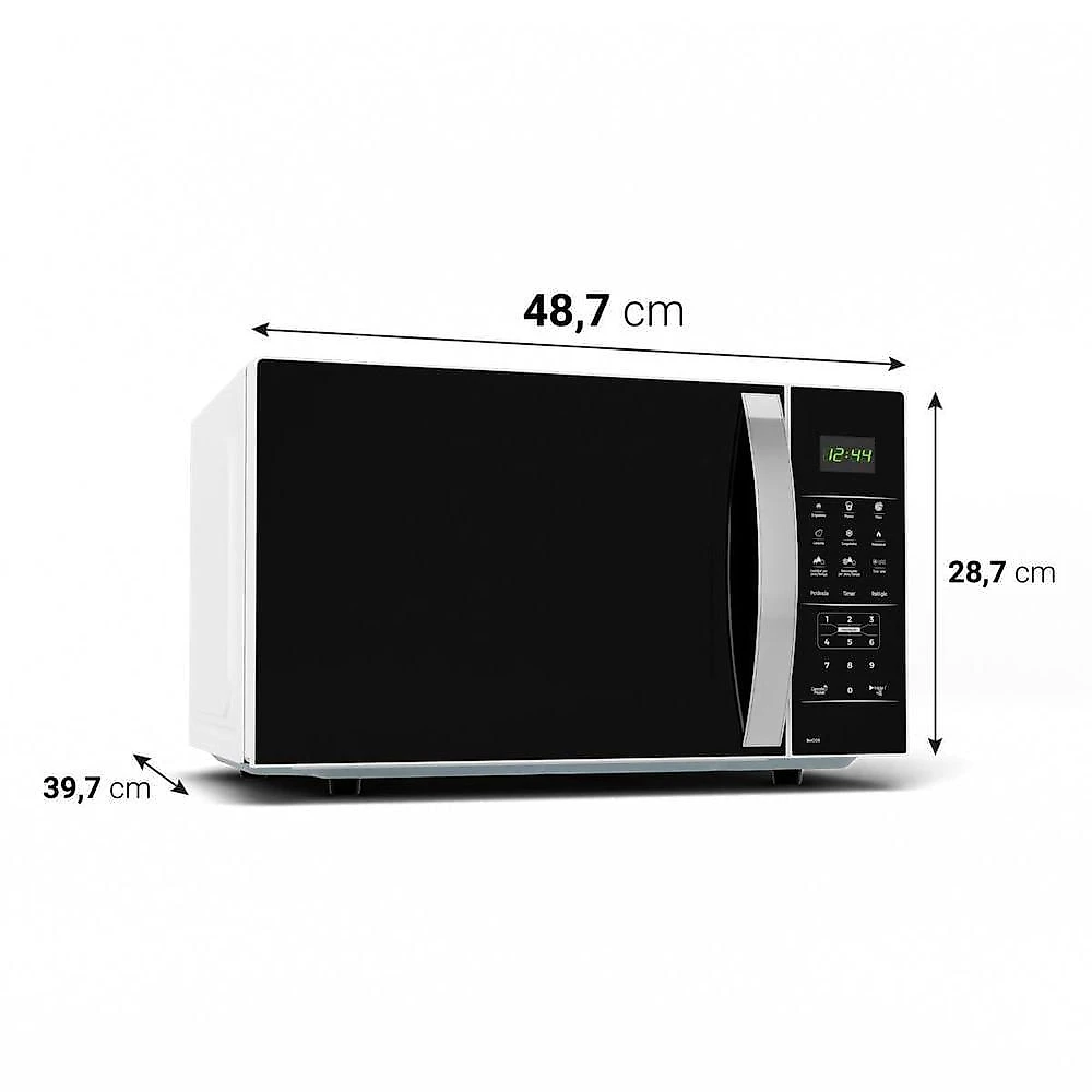 Micro-ondas Britânia 28L Branco Espelhado Limpa Fácil BMO30 110V