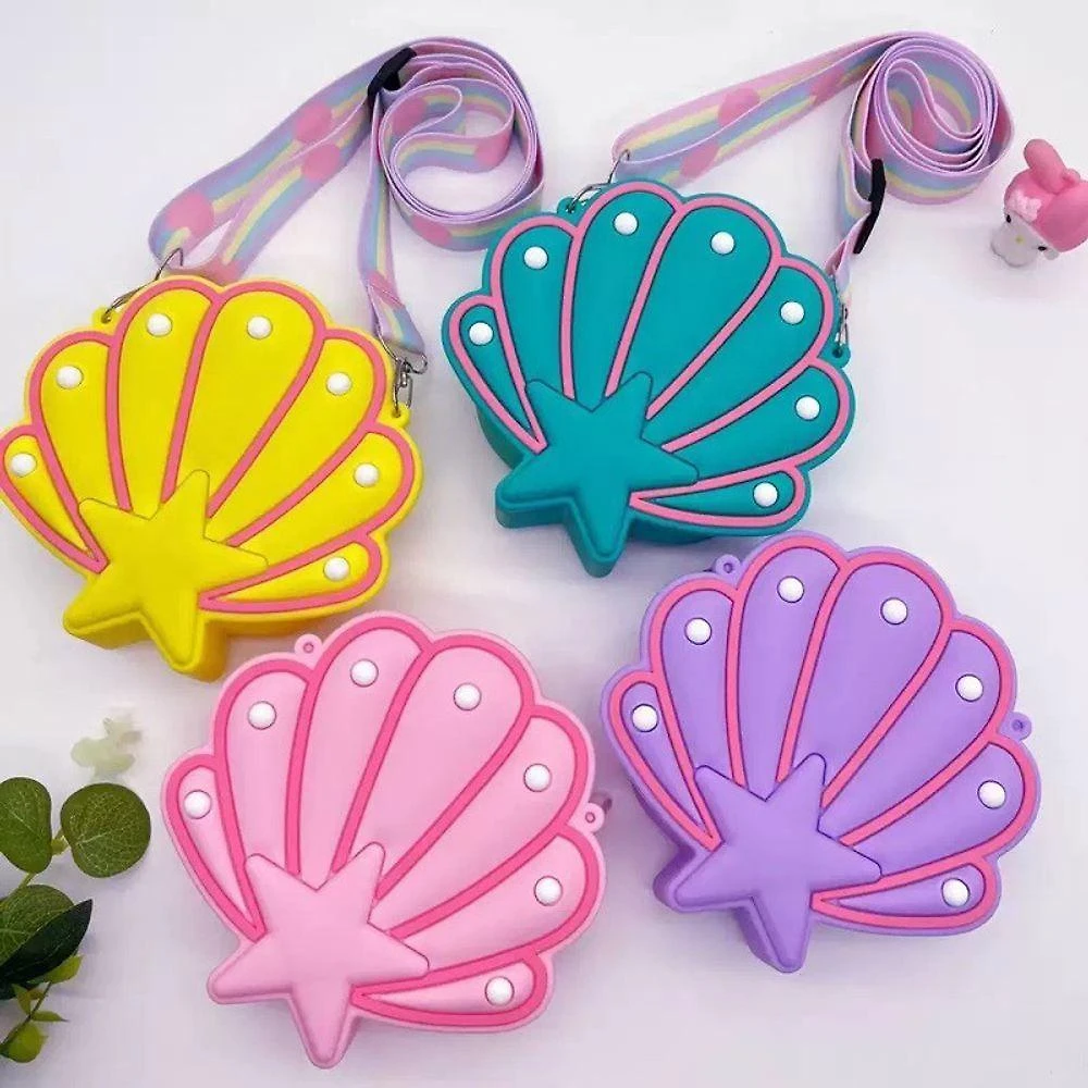 Bolsa Infantil OEM Bolsa de Silicone Criança Concha 14x11x4 Aleatório