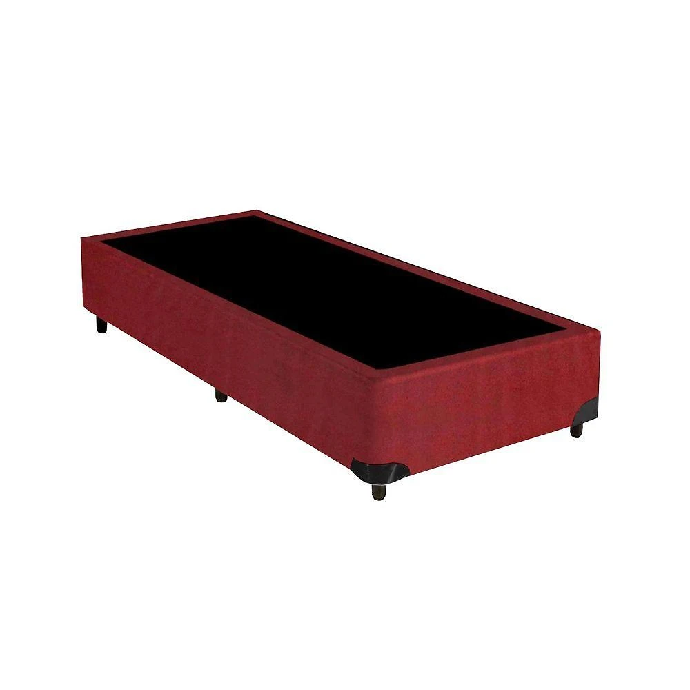 Base Box Solteiro Vinho 38x88x188 Suede