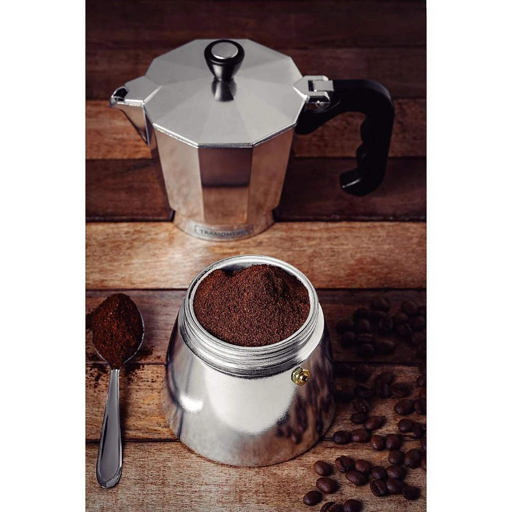 Cafeteira Expresso Italiana Tramontina Alumínio 320ML Prata para Fogão a Gás