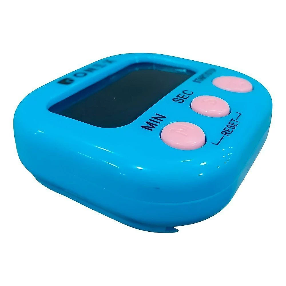 Mini Cronômetro Timer Temporizador Digital Visor Led - Compacto Com Suporte E Imã azul