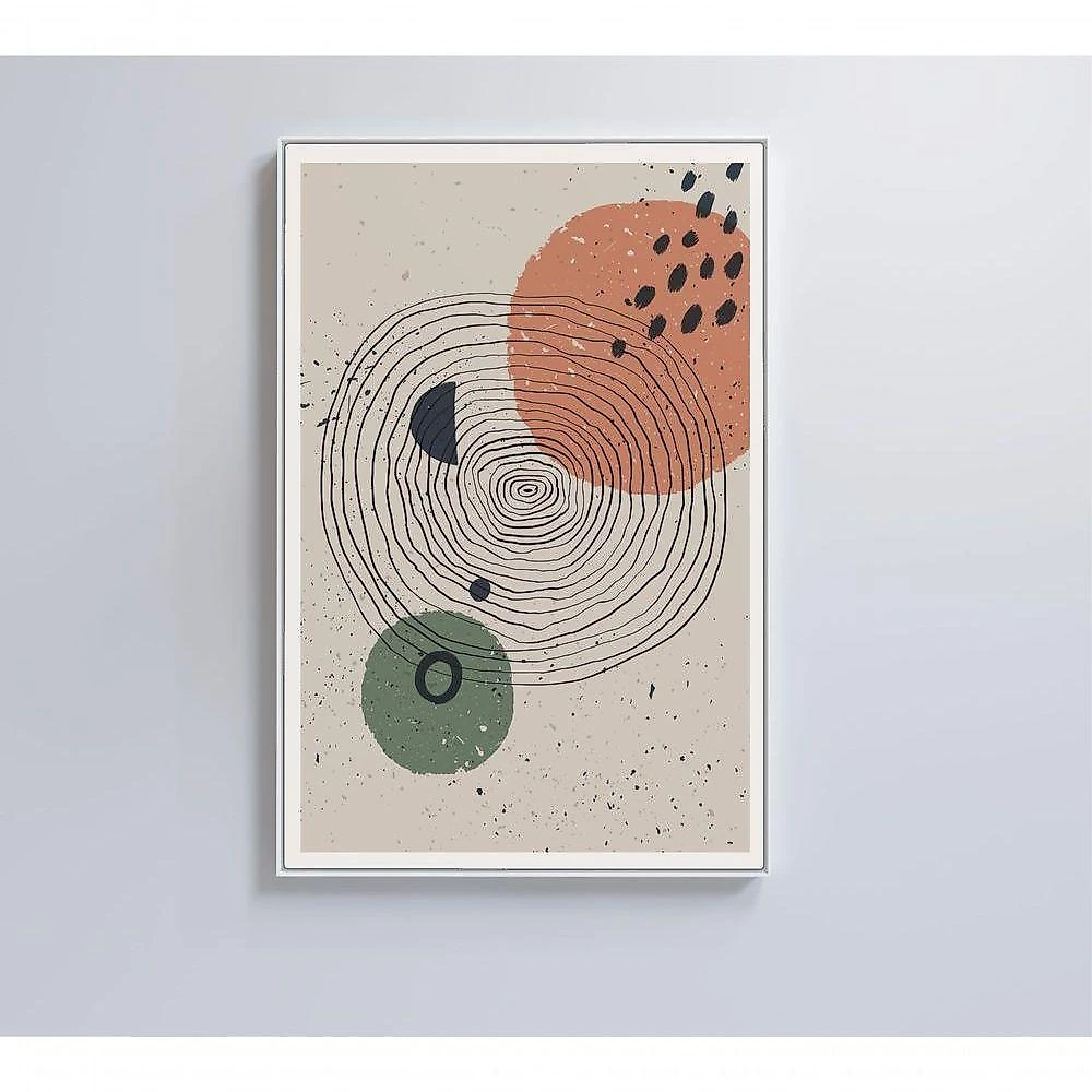 Quadro Abstrato Circulo E Pontos 2 120x80 Cm Vidro Impresso