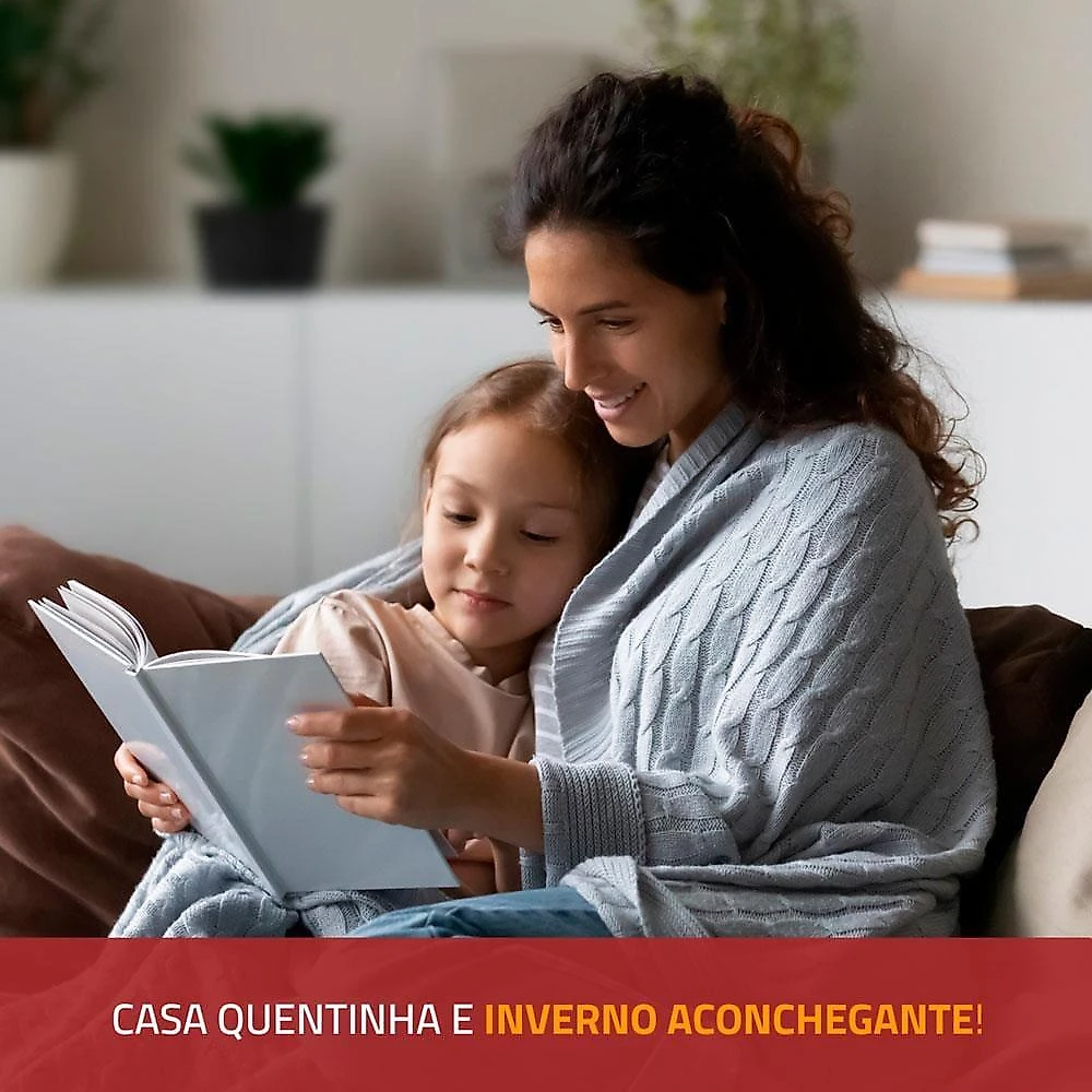 Aquecedor de ambiente mondial a-08 com controle de temperatura - cinza 110