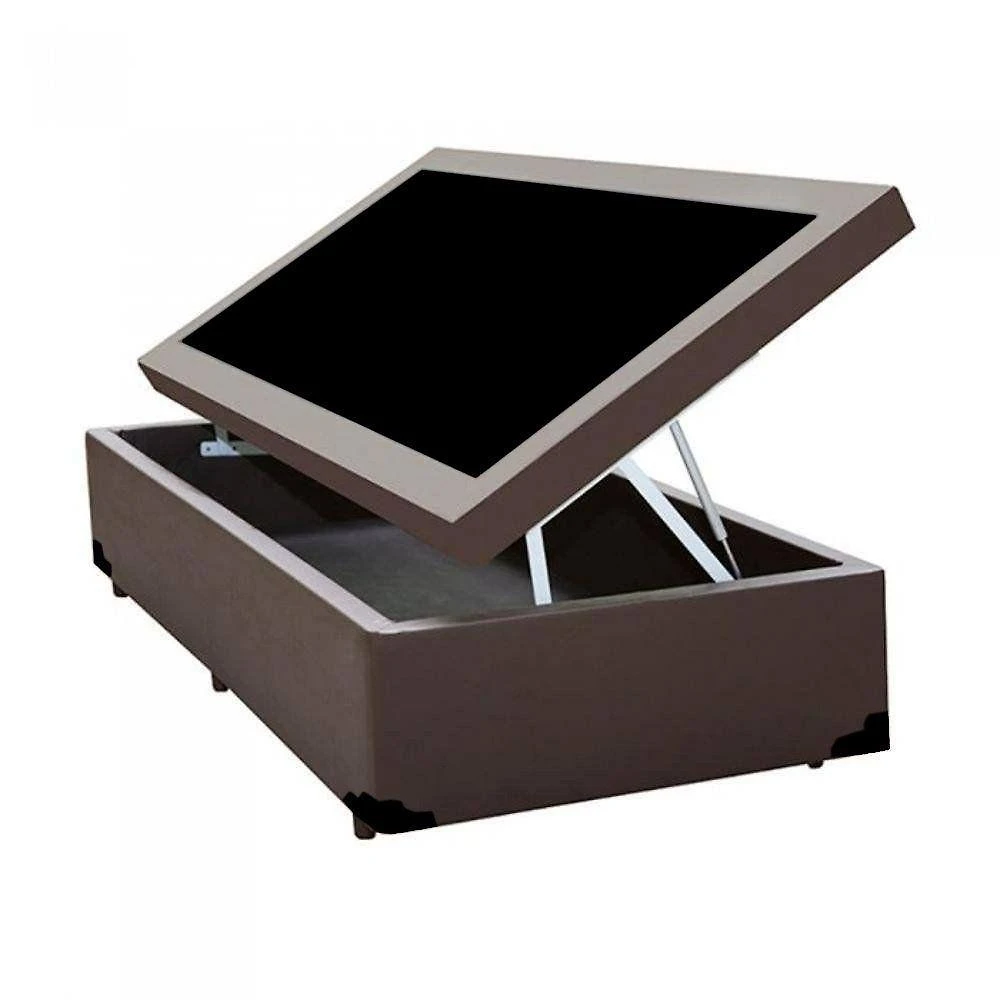 Cama Box Baú Solteirão Loja Xerife Sintético Marrom 41x96x203