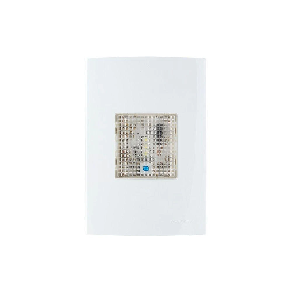 Luz De Emergência Margirius Clean-sleek 3 Leds Standard Com Placa 4x2 Branco