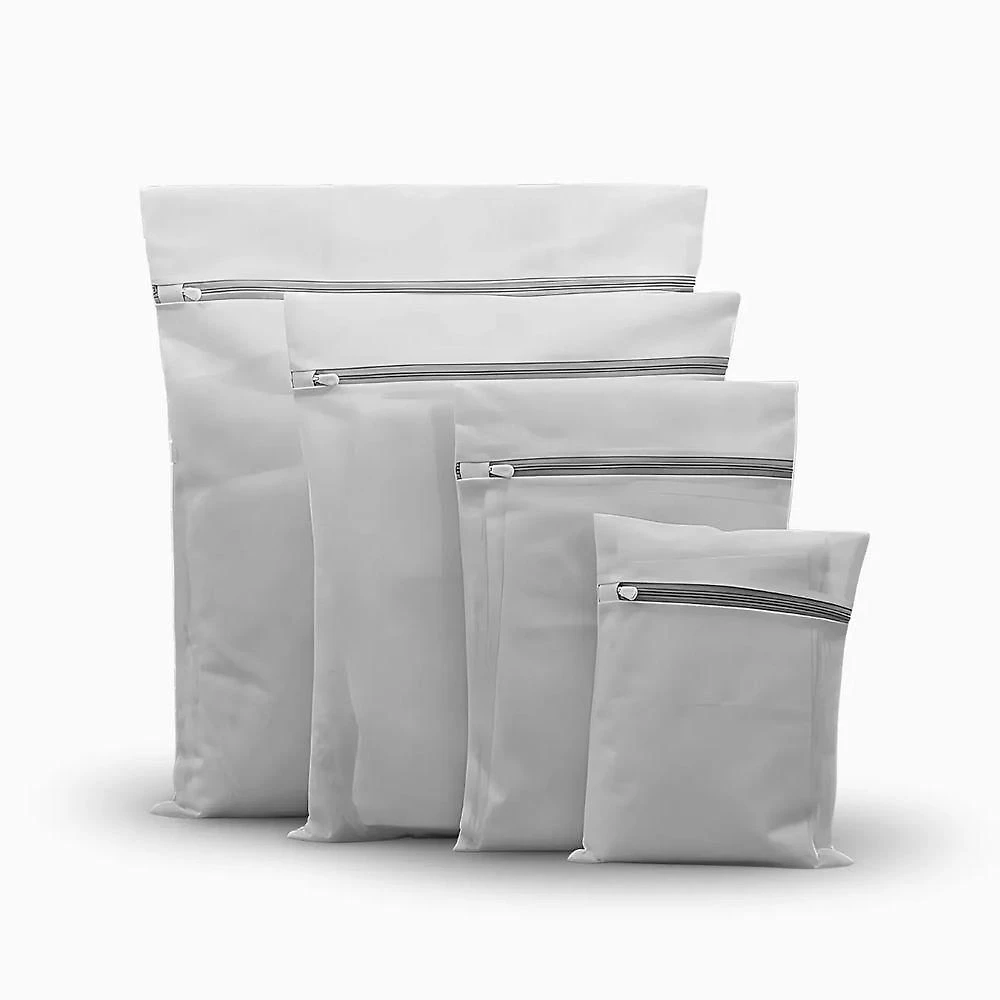 Sacos Para Lavagem De Roupas Delicadas Com Zíper - Kit 4 Bolsas Protetoras Em Poliéster Resistente