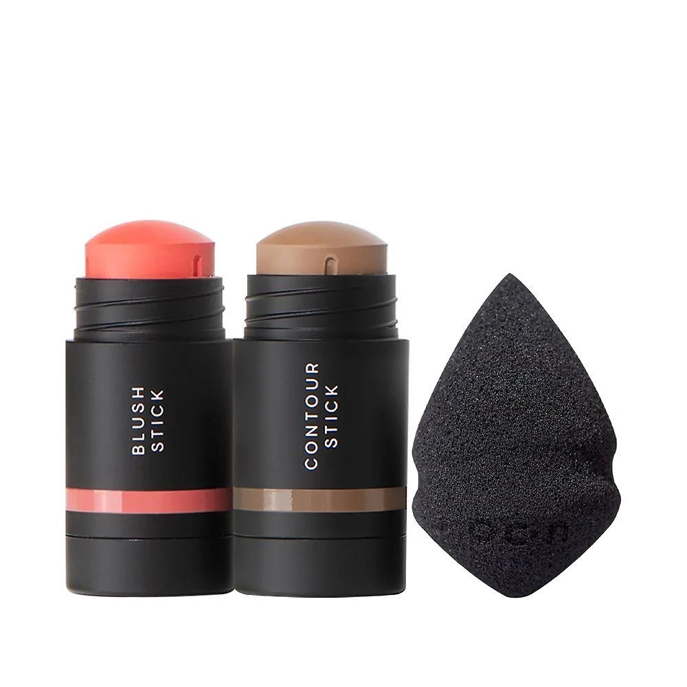 Kit de Maquiagem Edition Mini Blush Coral Stick Contorno Marrom Médio e Mini Drop Oceane