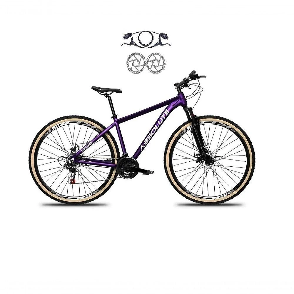 Bicicleta Aro 29 Absolute Nero 5 Alumínio Freio Hidráulico 24v Garfo Suspensão Mtb Roxo Tamanho 17