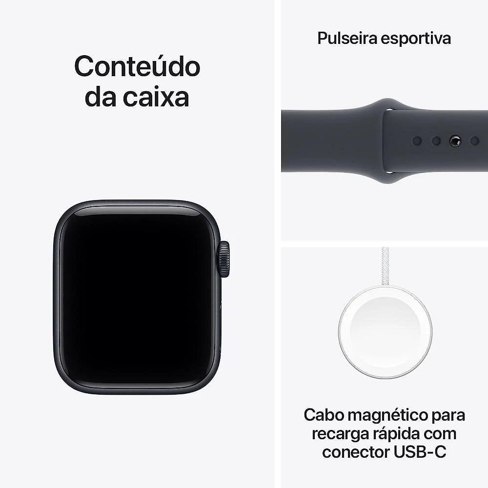 Apple Watch SE 3 GPS + Cellular - Caixa meia-noite de alumínio – 44 mm - Pulseira esportiva meia-noite – M/G