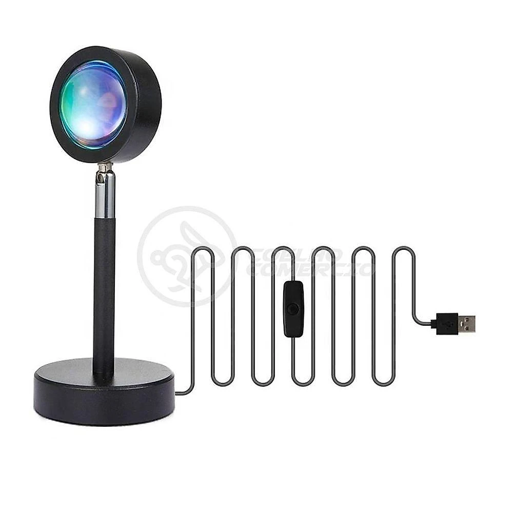 Projetor de Luz Smart Bracelet Sol Nº2 para Efeito Sunset com Cabeça Ajustável USB 5V 5W Amarelo