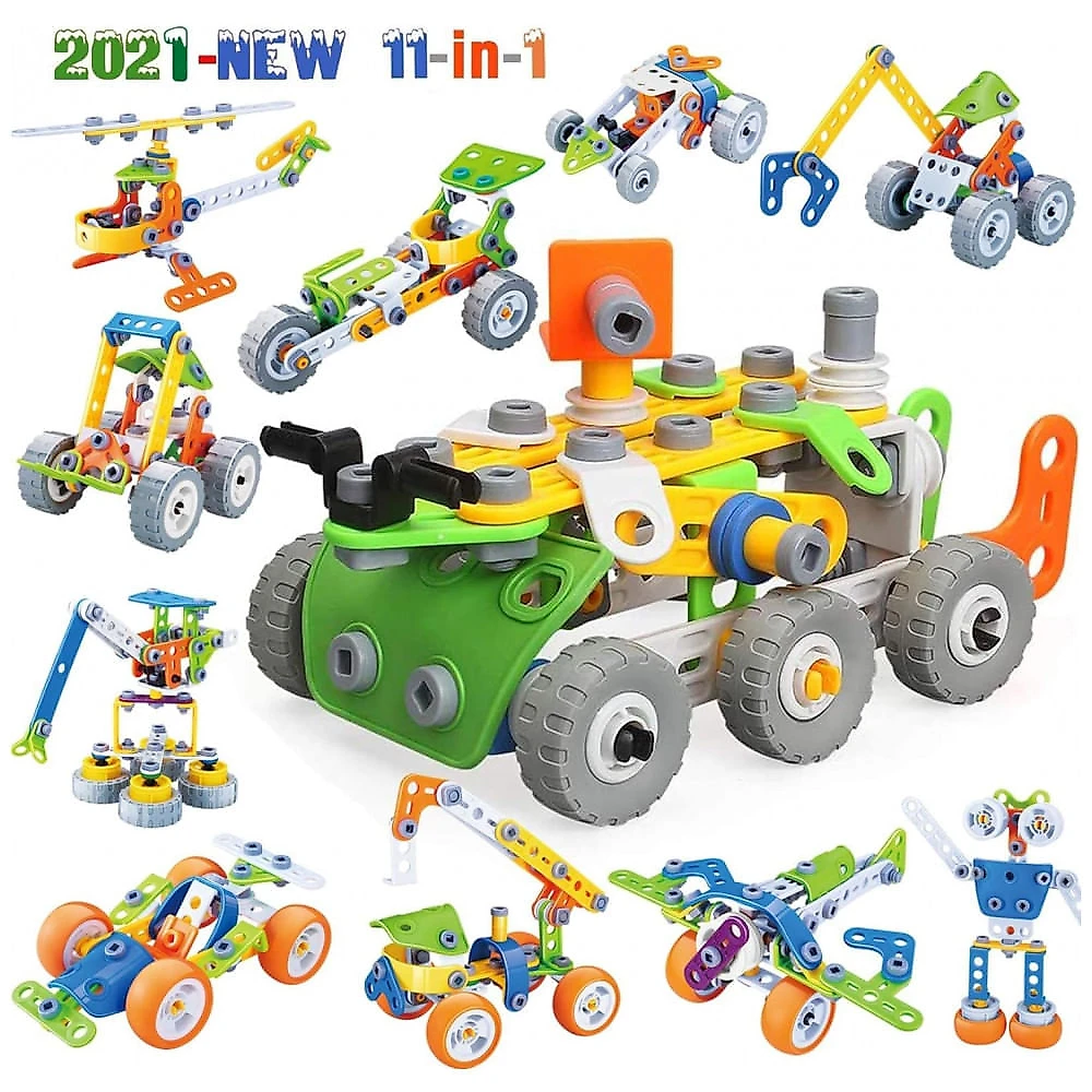 Kit de Construção STEM Educativa com 175 Peças para Crianças de 4 a 10 Anos, MOONTOY