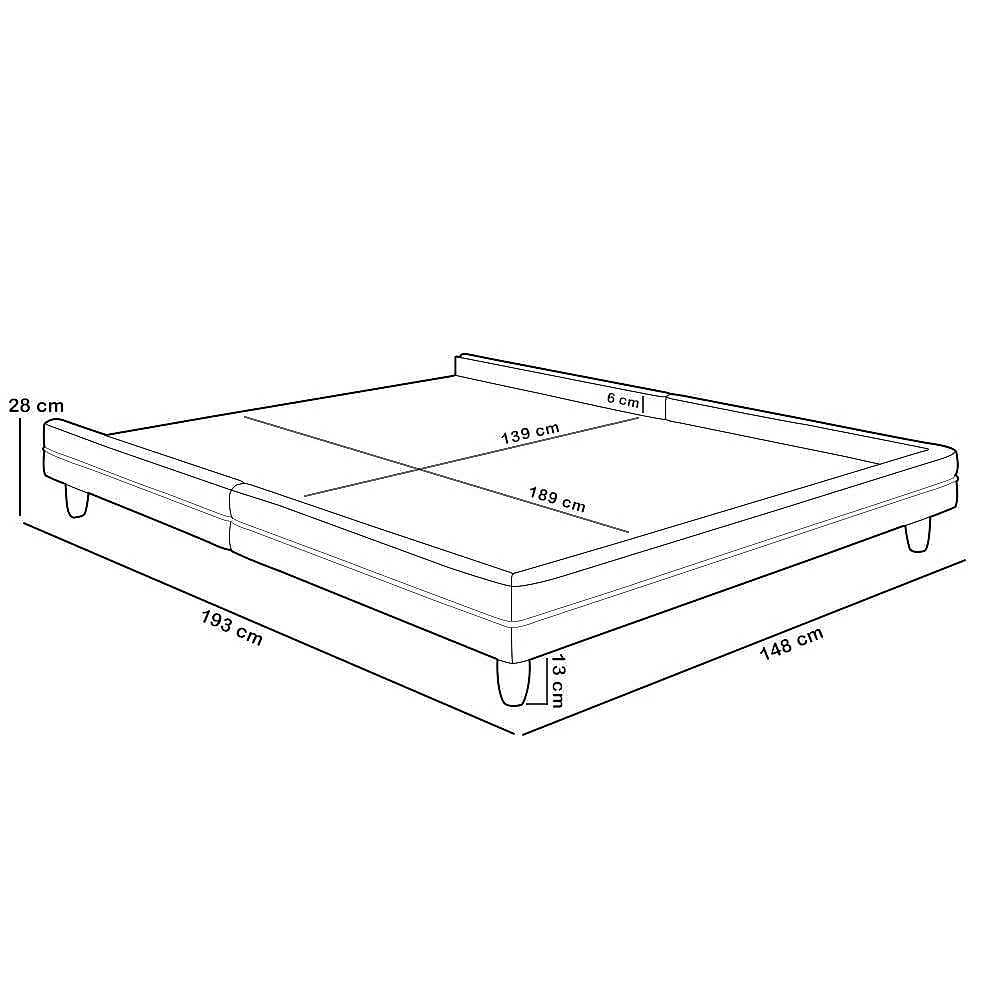 Cabeceira Casal Nilo 140cm Com Cama Pés Madeira Suném P05 Couríssimo Marrom Bouclê Cru - Lyam Decor
