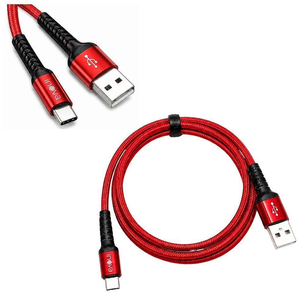 Cabo USB a para USB C MD 12465 Carregamento e Transmissao de Dados 3,4A Trancado Reforcado Inova