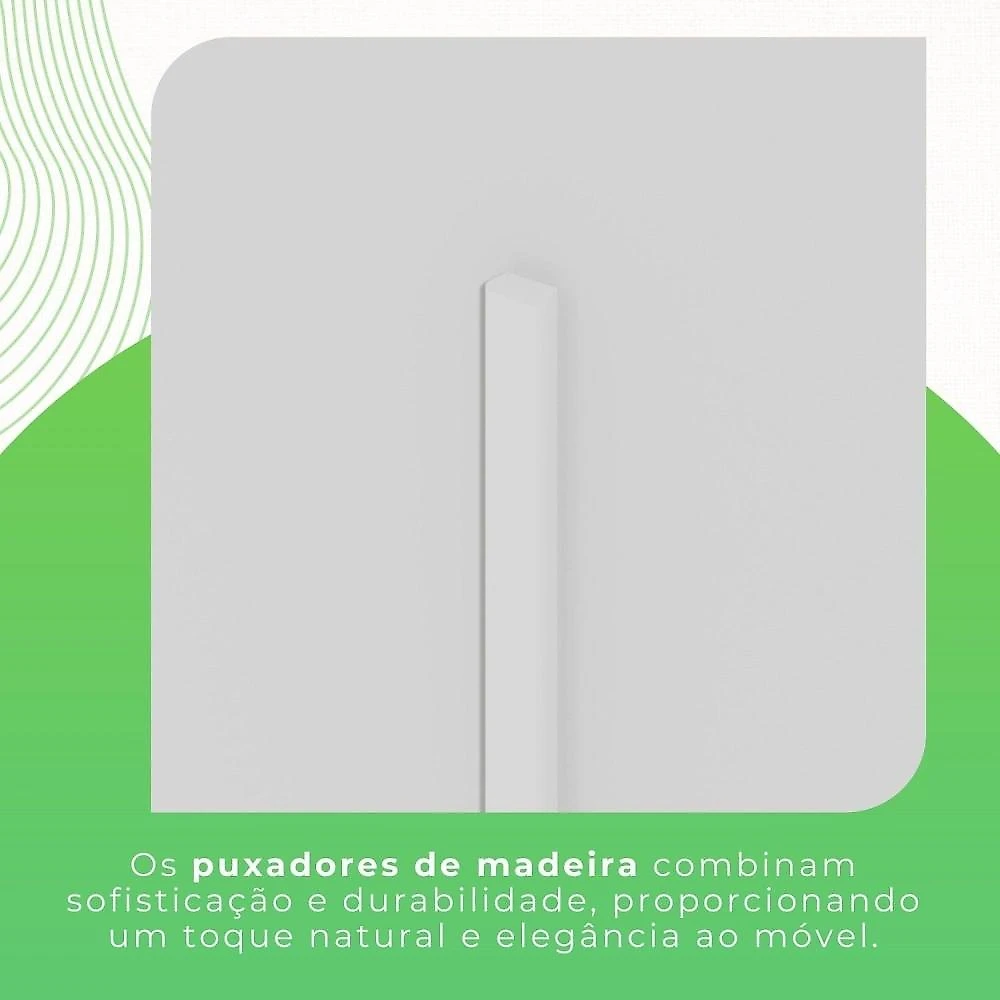 Guarda Roupa com Pés Casal 3 Portas 9 Gavetas Luana Branco