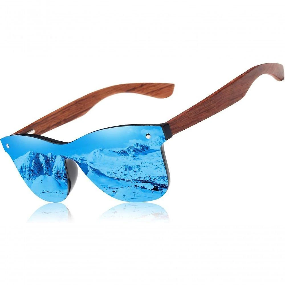 Óculos de Sol Kingseven Madeira Lentes Polarizadas Proteção UV 400 Espelhadas Tamanho Único