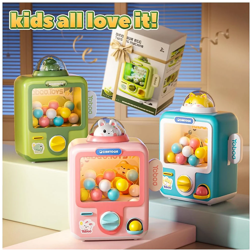 Máquina de Garra para pegar Dinossauro Verde Skirfy – Mini Arcade Infantil Dinossauro com Luzes, Som e Ação de Garra