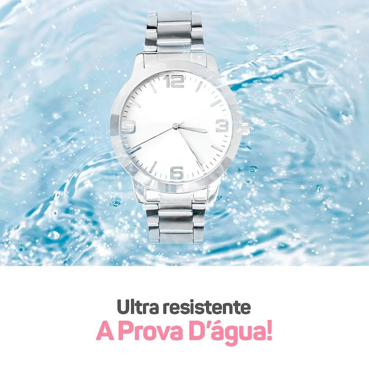 Miniatura Relógio Feminino Prata Aço Inox Prova Dágua + Caixa +