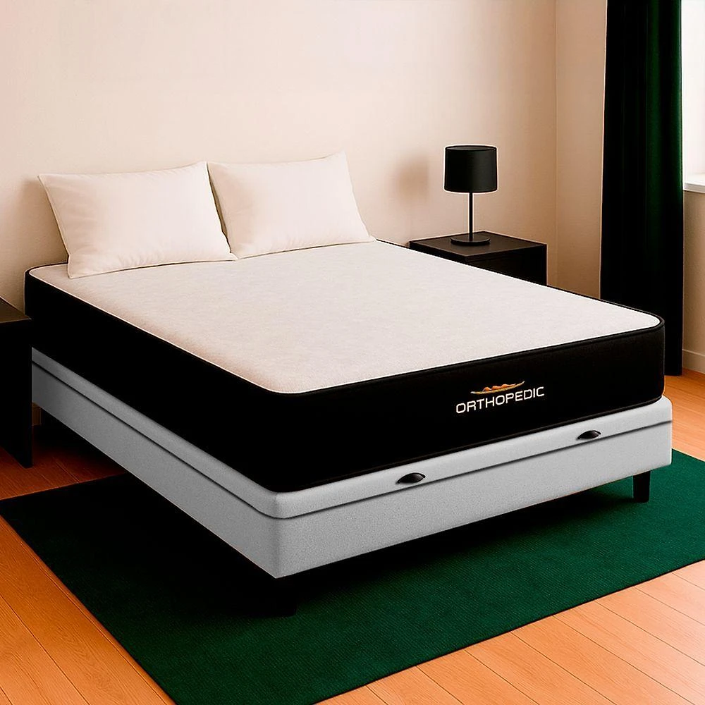 Cama Box Casal Branco E Colchão Orthopedic D33 Vstore