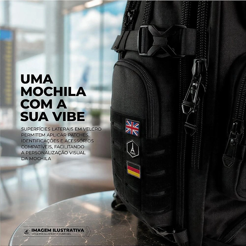 Mochila Bolsa Impermeável 30L com Compartimento para Calçado e Bolso Acolchoado de Notebook até 15.6", Cadeado Integrado - Victus - Gshield