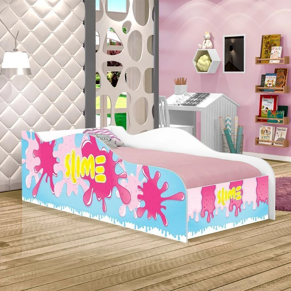 Cama Fun Slime Menina Solteiro Com Colchão