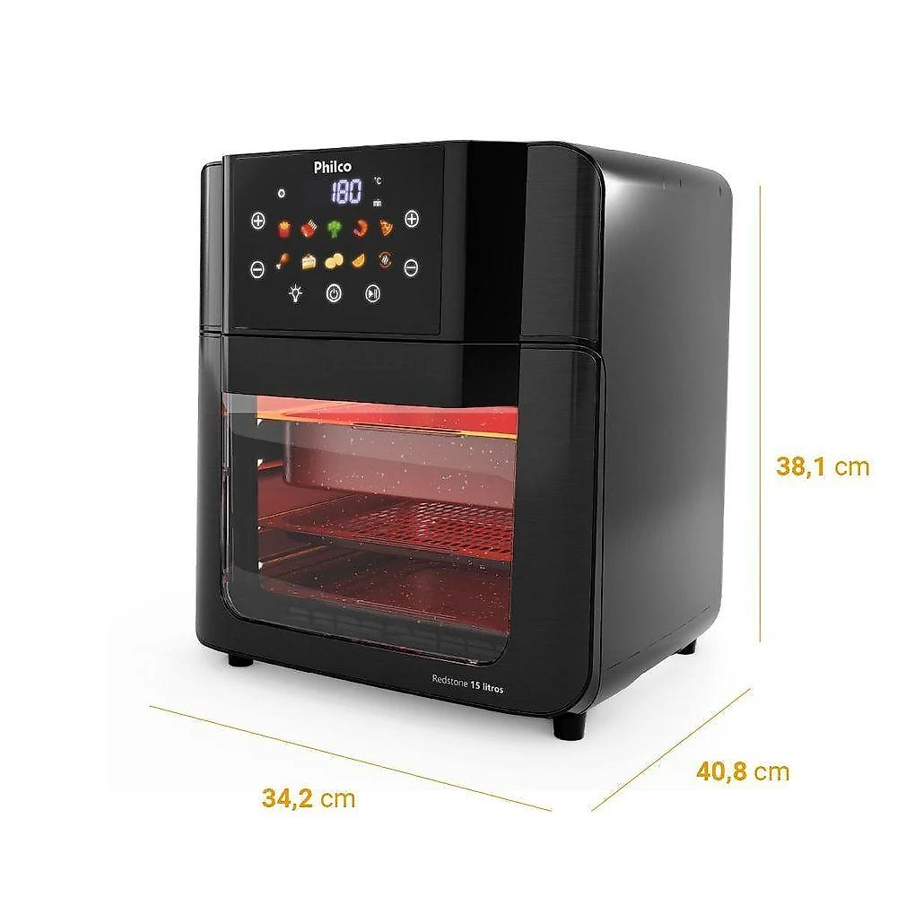 Air Fryer Oven Philco PAF15C 15L 2000W 10 Funções Preto 220V