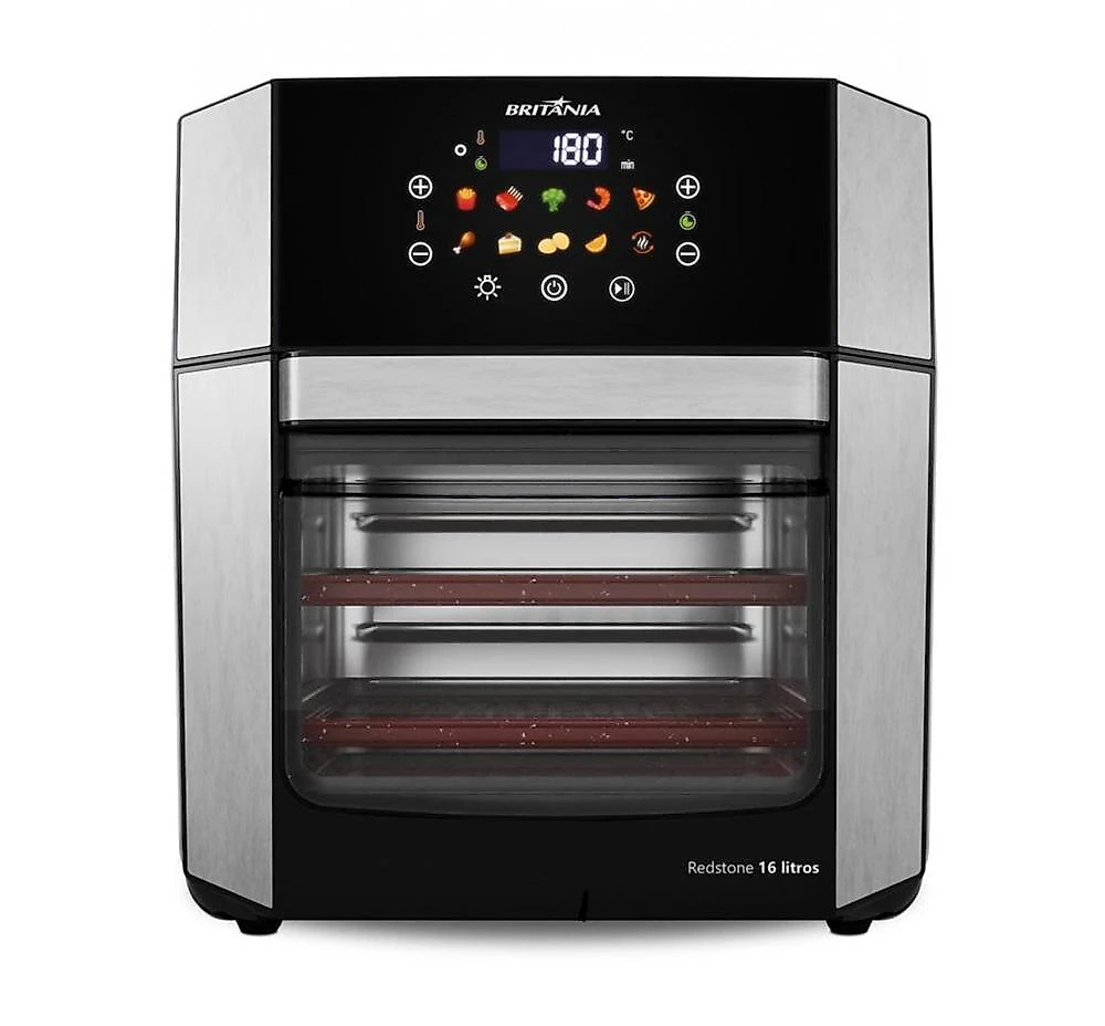 Fritadeira elétrica air fryer britânia oven baf16a 4 em 1 sem Óleo com tecnologia air flow 1900w - 16 litros 110