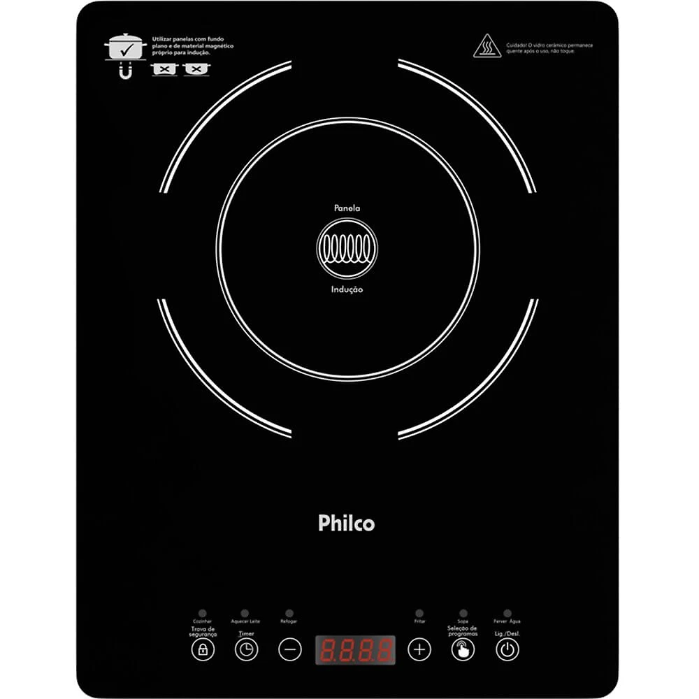 Cooktop de Indução 1 Boca Philco 1100W PCT10A 110V