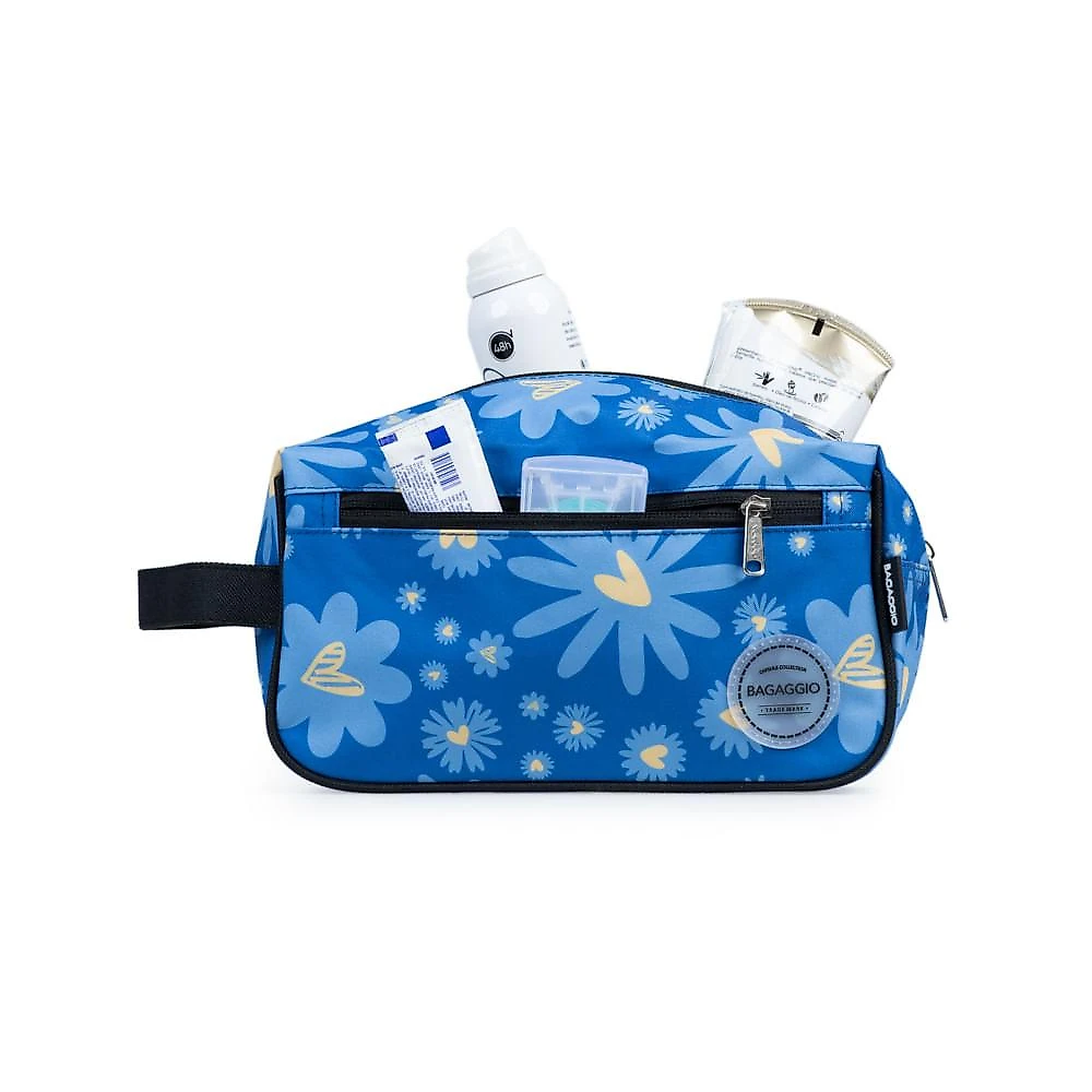 Necessaire Feminina Margaridas Azul Azul