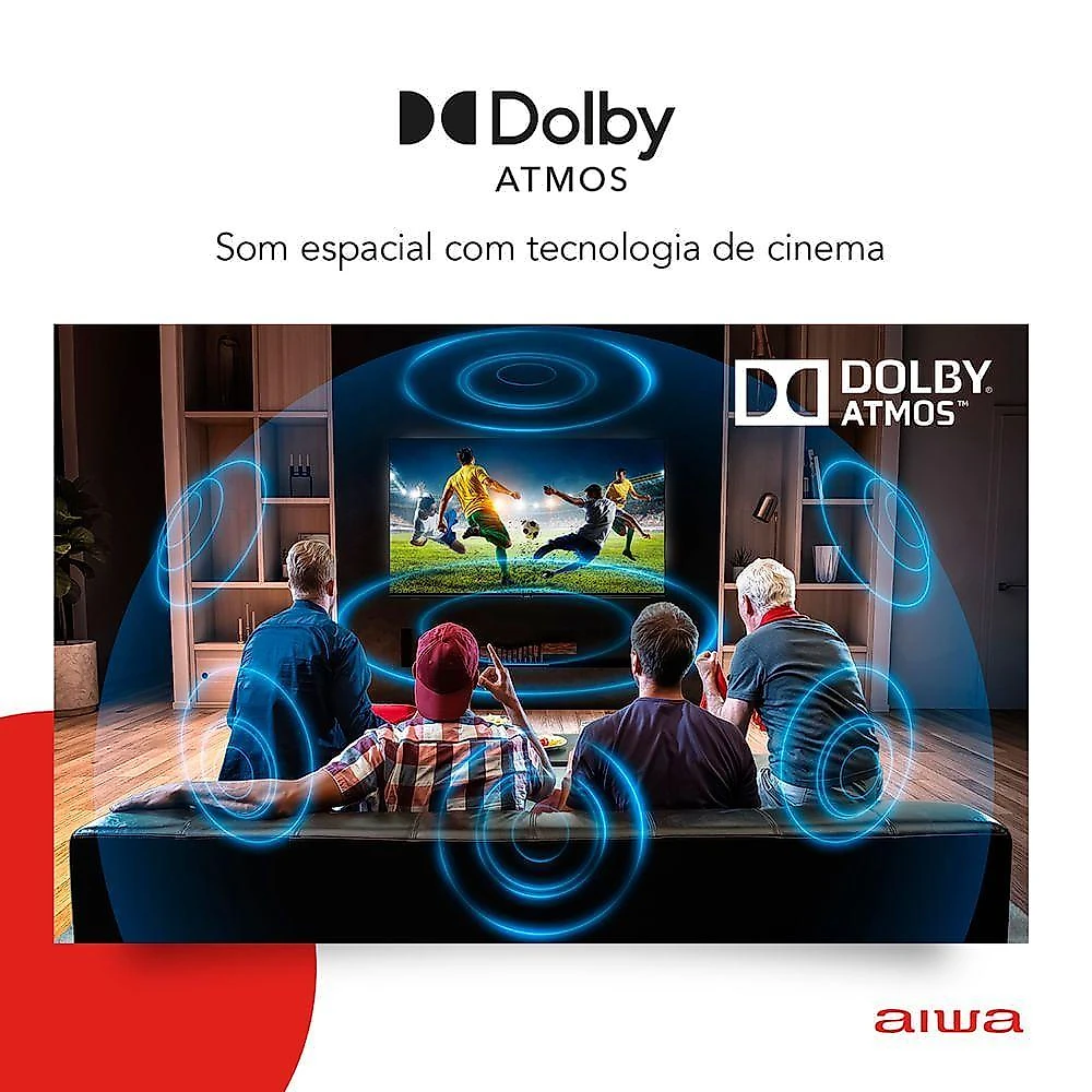 Smart TV AIWA 75” GOOGLE TV 4K Comando de voz Dolby Vision&Atmos AWS-TV-75-BL-01-G